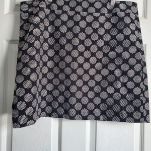 Loft Black and White Polka Dot Lined Skirt